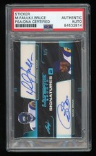 Marshall Faulk / Isaac Bruce PSA/DNA (#1/5) 2021 Leaf Ultimate Sports Auto Card