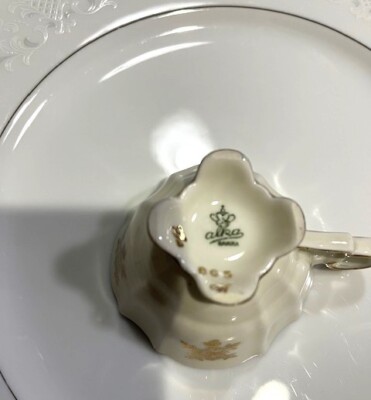 Set of 2 Alka Bavaria Demitasse 22k Footed Cups & Saucers-#665
