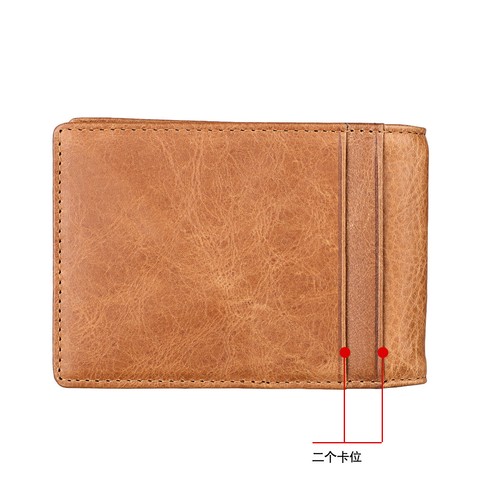 Cartera de cuero delgada para hombre con clip para dinero bloqueo RFID doble pliegue titular de tarjeta de crédito - Imagen 5 de 32