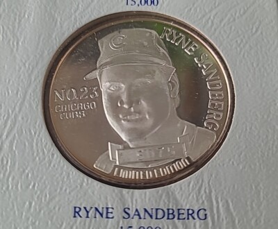 Ryan Sandberg .999 One Troy Ounce Silver Coin Limited Edition CUBS