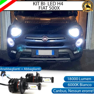 ESL KIT LED H4 PER FIAT 500X RESTYLING 6000K BIANCO CANBUS 18000 LUMEN REALI BI-LED