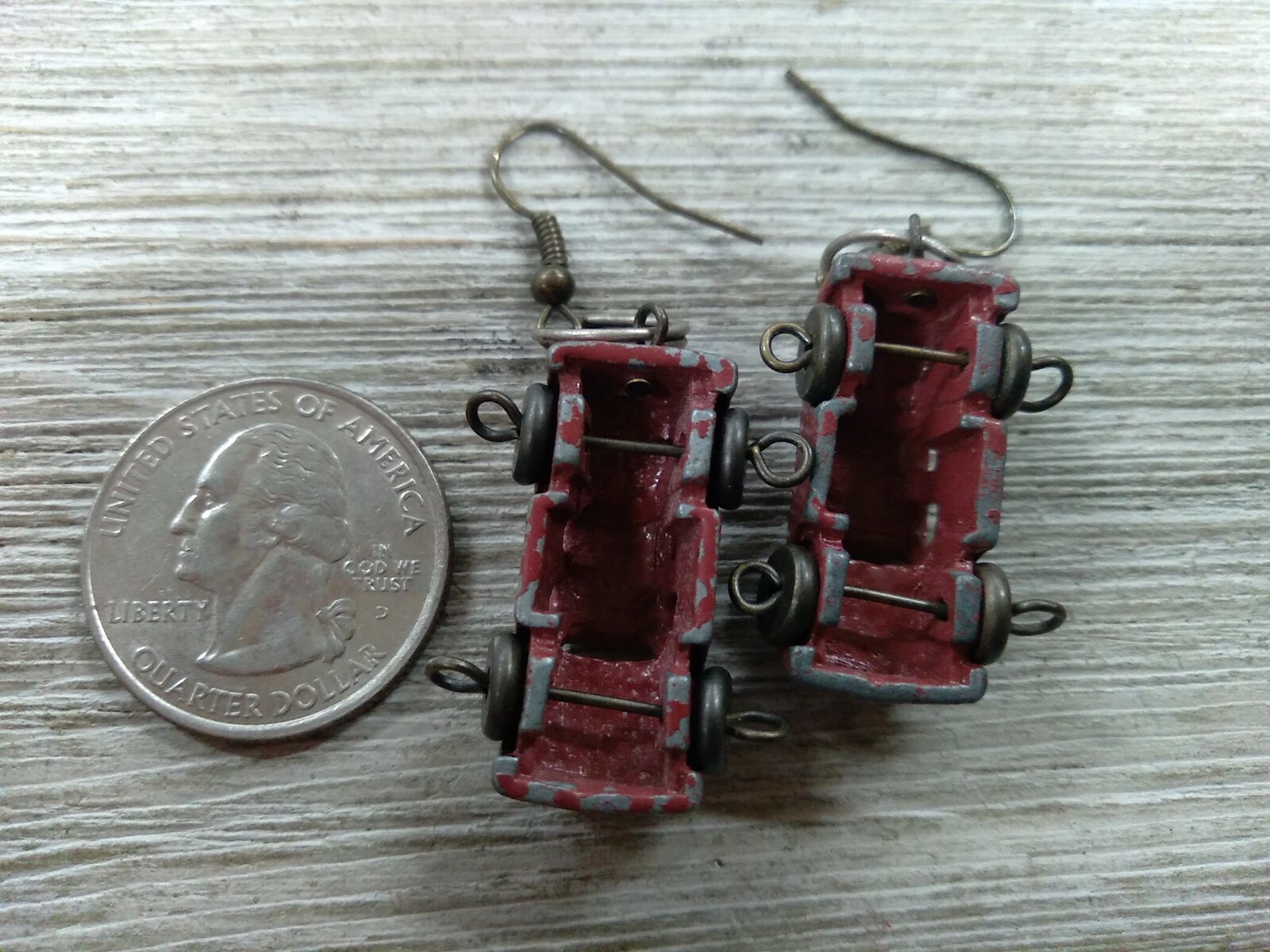 Handcrafted Rustic Car Earrings - image 4