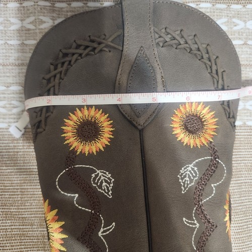 Stivali cowgirl messicani in pelle di girasole taglia 9,5 western nuovi cuciti cuero - Foto 11 di 11