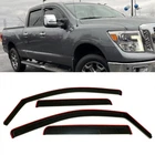 IN-CHANNEL Window Visors Sun Rain Guard Fit Nissan Titan Crew Cab 2004 2005-2015