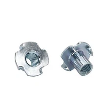 100 PCS 1/4-20 x 5/16" T-Nuts Zinc Plated Carbon Steel for Wood Furniture