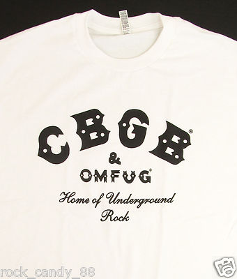 CBGB OMFUG T-shirt Punk Rock CBs Underground Tee Adult Men's White