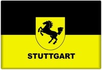 Stuttgart Schwaben Wappen Pferd Gelb Schwarz Foto Magnet Souvenir Germany
