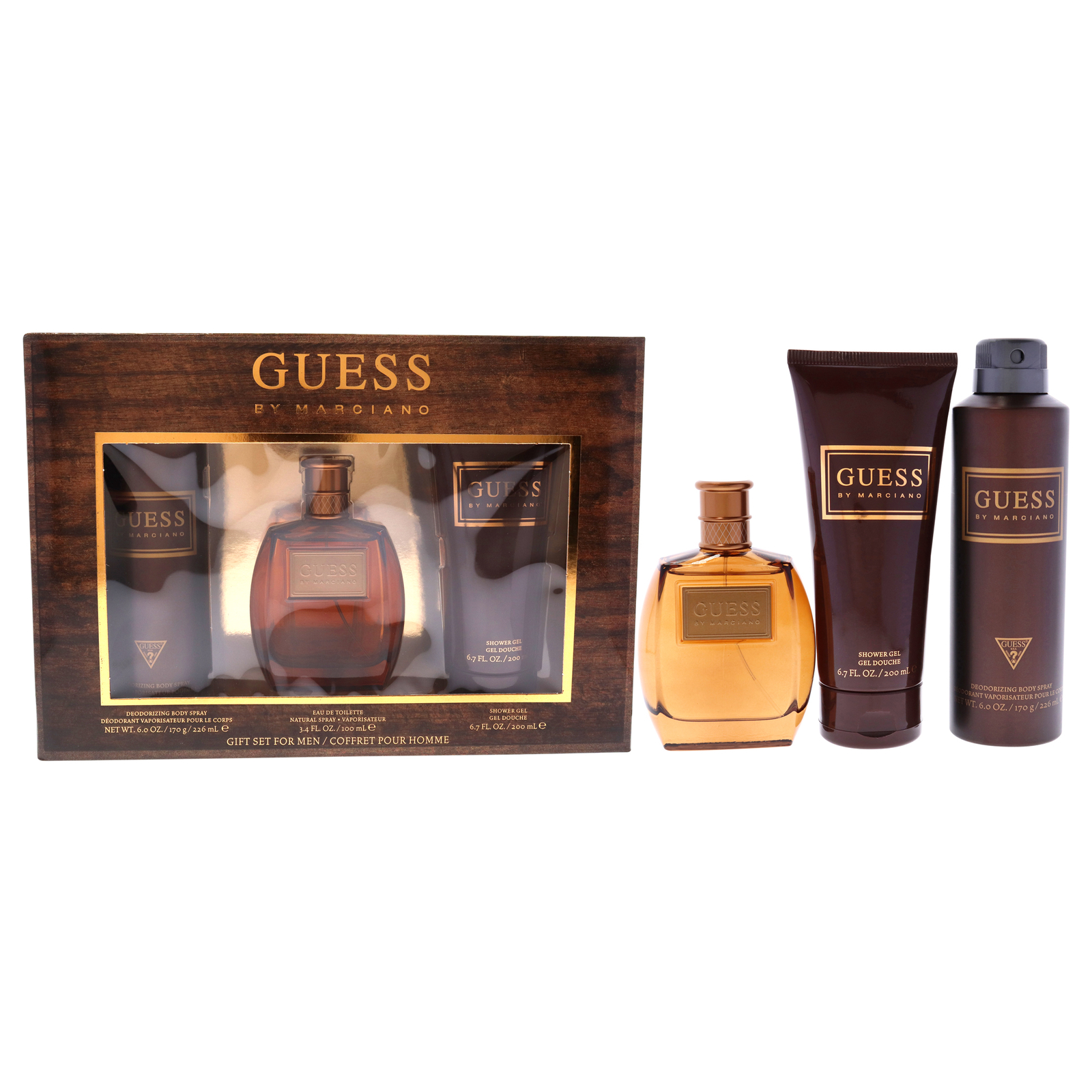 Guess by Marcian for Men - 3 Pc Gift Set 3.4oz EDT, 6.7oz Shower 