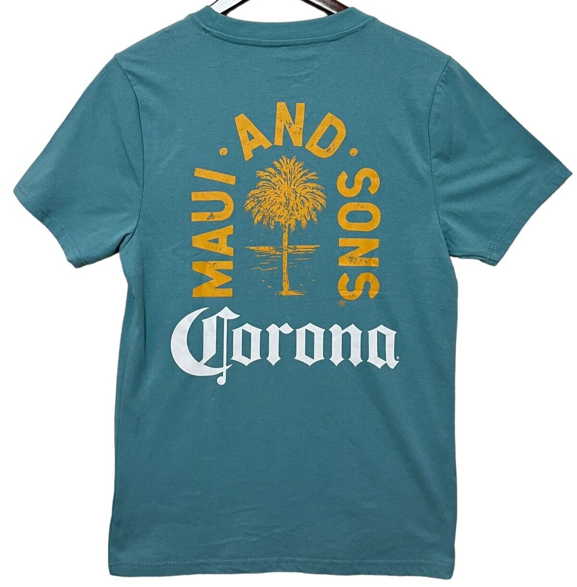 Tropical  Tシャツ Lサイズ ブラック New MAUI & SON'S x CORONA T-Shirt Ocean Men's Small Beach Surfing