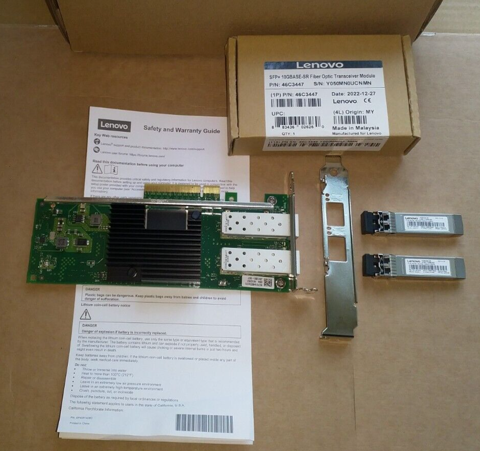 Intel Ethernet/Network Cards For PCI Network Cards Used Intel/Lenovo  X710-DA2 Dual Port 10Gb Ethernet Converged Network Adapter Card Lenovo  X710-DA2 Network Card