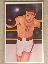 Ferdie Pacheco "Boxer "  Art Print 16"x24" Machine Signed 1983-Vintage