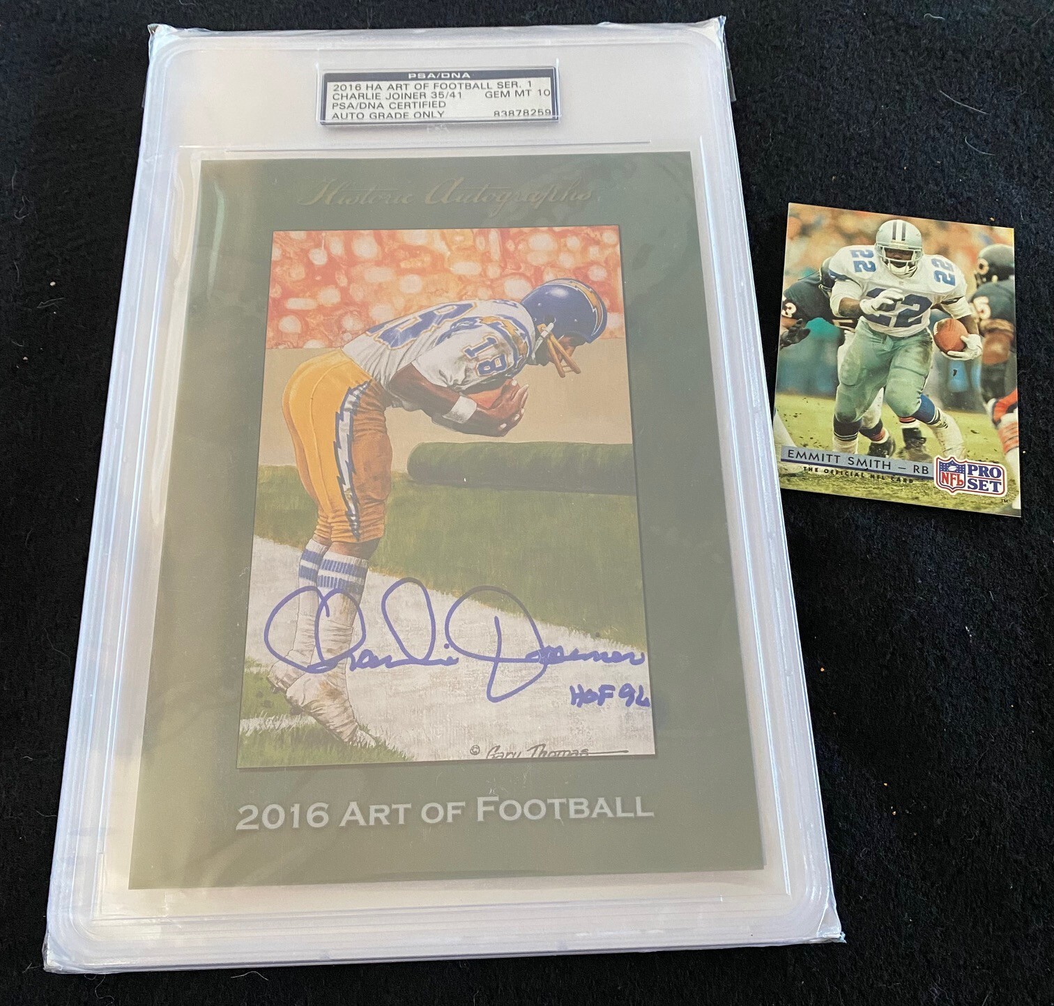 2016 ART OF FOOTBALL PSA/DNA 10 AUTO GRADED ONLY CHARLIE JOINER CHARGERS 35/41 