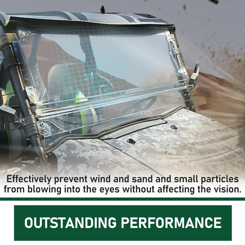 Parabrisas abatible transparente resistente a arañazos para Kawasaki 2016+/2021+ Teryx 800/4/S Foto 4 de 4