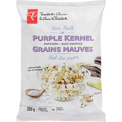 2-Pack President's Choice Sea Salt Purple Kernel Popcorn
