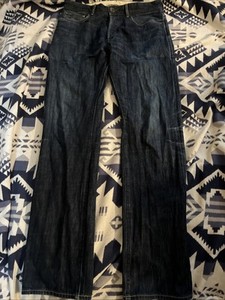 Vintage Levis Made And Crafted L01 Blue Button Fly Denim Jeans Mens Size 34 Y2K