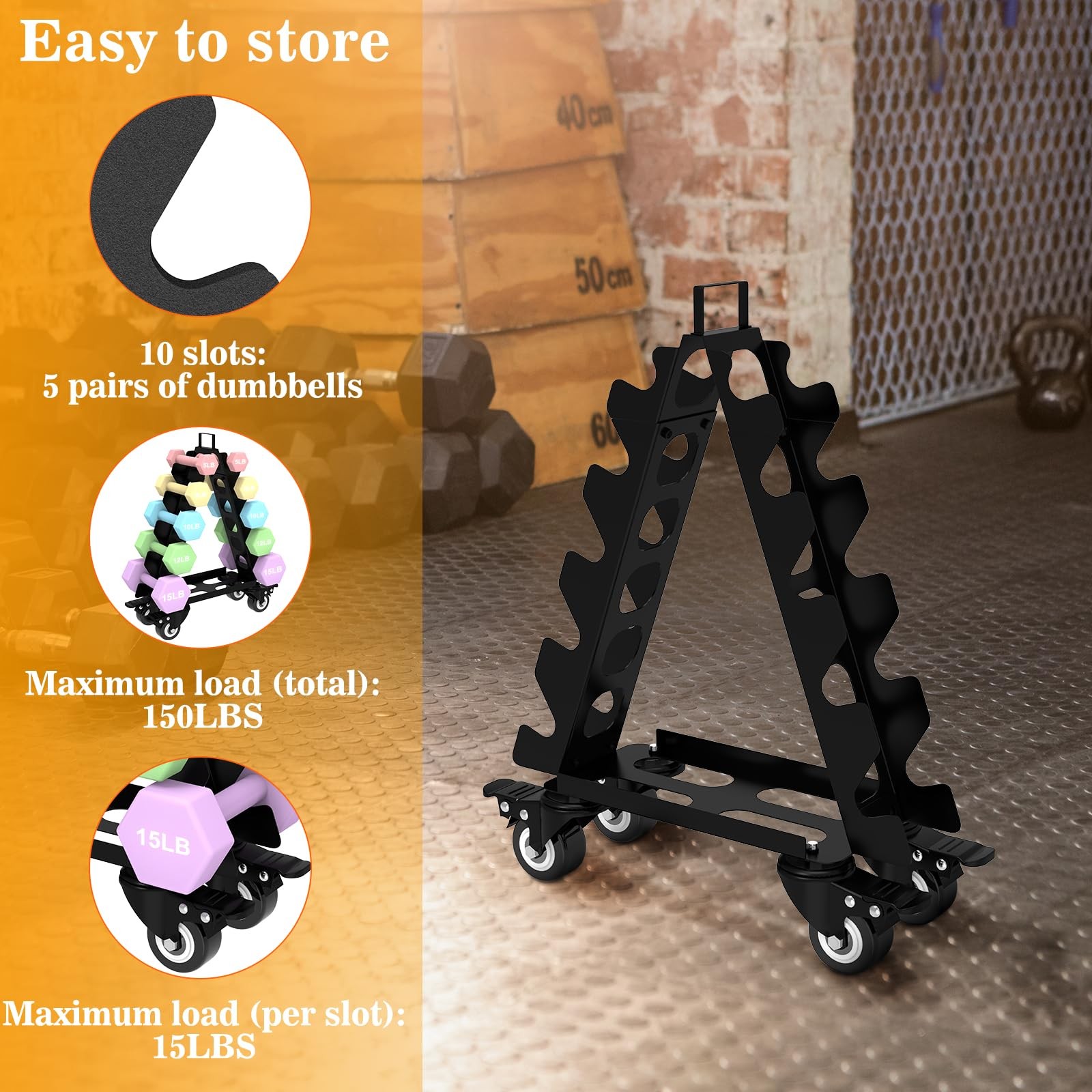 Rastrelliera Manubri Porta pesi manubri Supporto per manubri per Palestra foto 5