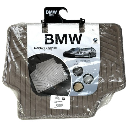 NEW! BMW OEM E90 E91 3 Series Beige All Weather Rubber Rear Mats 82-55-0-412-072