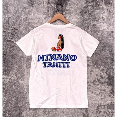 Authentic Hinano Tahiti T Shirt Small Mens White Hawaiian Double