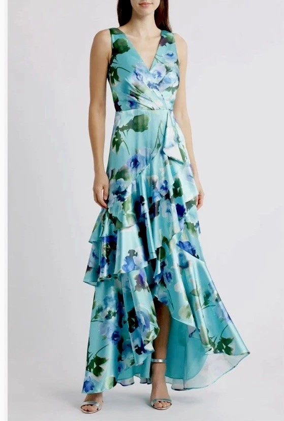 eliza j maxi dress sale Eliza J Floral Print Halter Maxi Dress Sz 4 *622