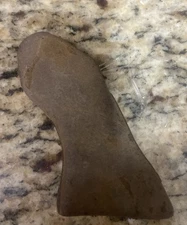 American Indian Carved Pistol Grip Look  Stone Tool Head Atlatl Type Tool