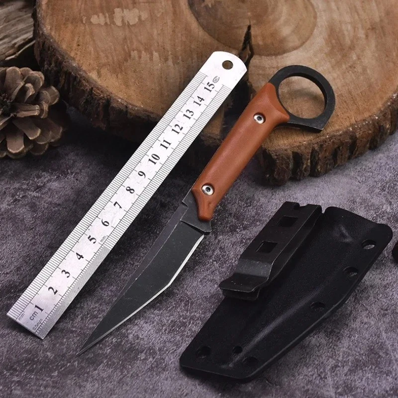 Cuchillo de hoja fija para cuello defensa personal supervivencia exterior funda táctica de emergencia Foto 3 de 4