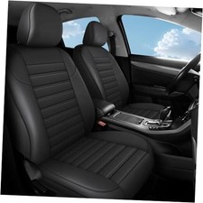Faux Leather Car Seat Cover Quilting Foam Cover Full sets black-striped