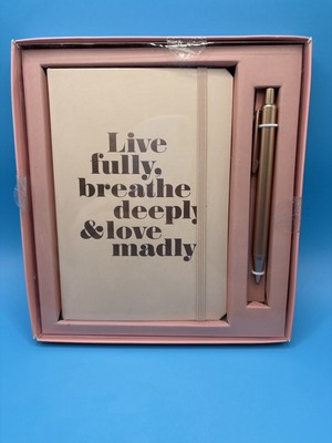 Muse Journal & Pen Gift Set Live Fully Breathe Deeply Love Madly New Open Box