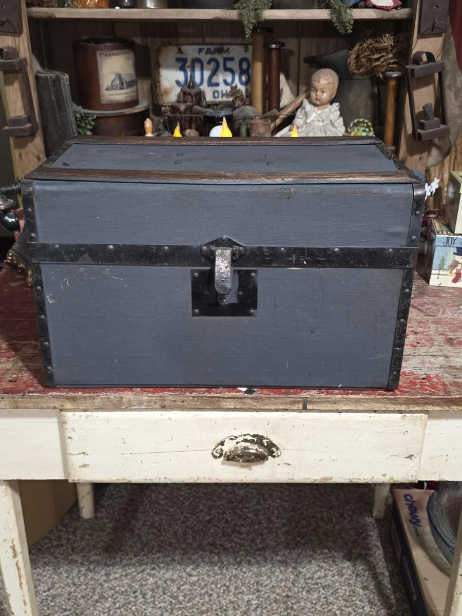 Blue Antique Trunks Antique 1920-1949 Time Period Manufactured for