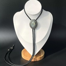 Labradorit Stein Herren Bolo Krawatte Western Vintage Legierung Hochzeitskette
