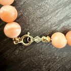 14K Solid Gold Pink Coral Angel Skin Beads Bracelet 7.25 Inches. — photo 3