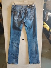 Miss Me Signatutre Boot Cut Blue Stretch Denim Low Rise Jeans Womens Size 28