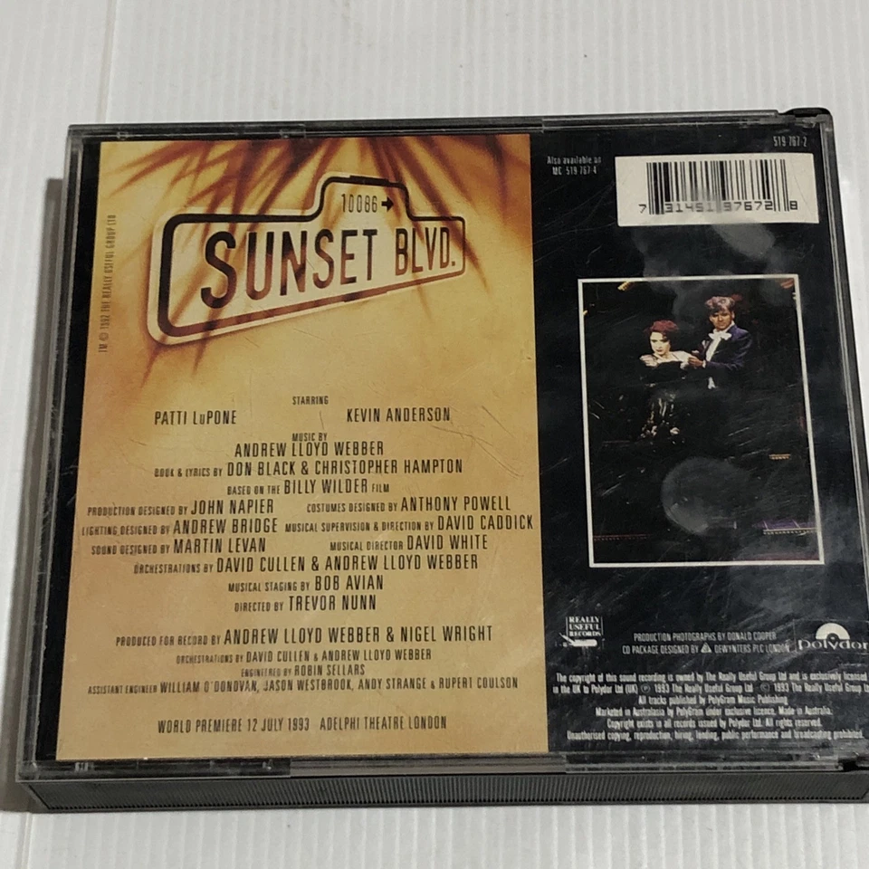 Sunset Boulevard Soundtrack Andrew Lloyd Webber CD 1993 World Premier Recording - Image 3 of 4