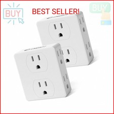 Multi Plug Outlet Splitter, Unidapt Multiple Outlets Extender Adapter with 6 AC
