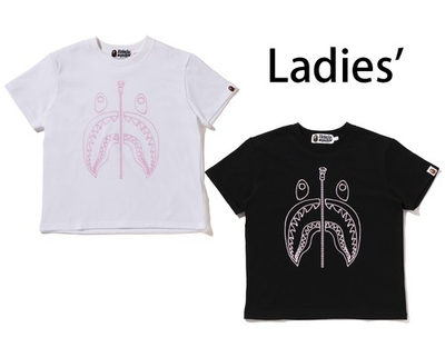 #ad A BATHNIG APE Ladies#x27; CHAIN STTICH SHARK MINI TEE 1M30209319 $172.00