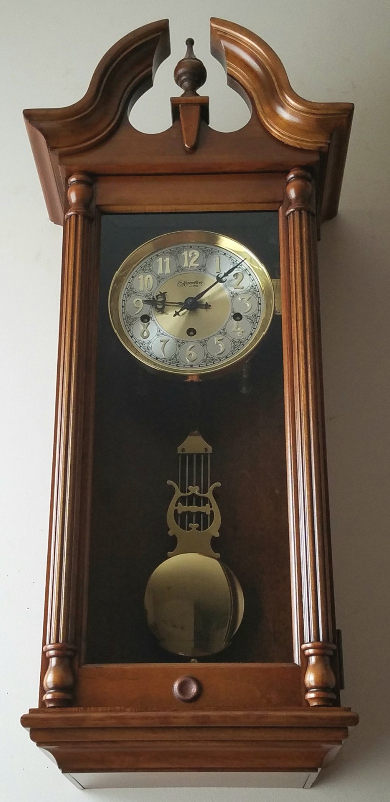 Hamilton Quarter Hour Westminster Chime Wall Clock 8 Day, Key wind