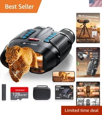 Smart App 4K Night Vision Goggles with 8X Zoom & 2000FT Range, 128GB Card