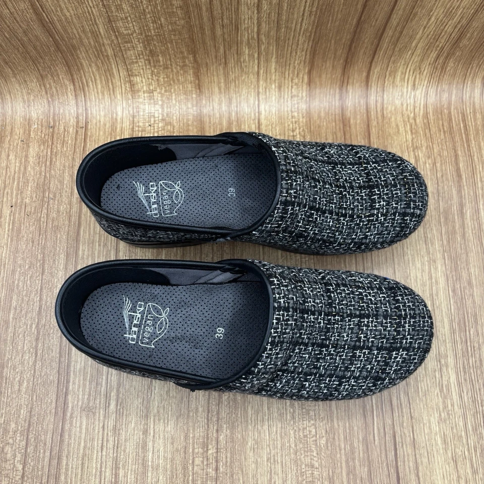 Dansko 经典灰色格子素食皮革舒适木屐女式尺寸 EU39 (8.5 - 9) — 第 2/4 张图片