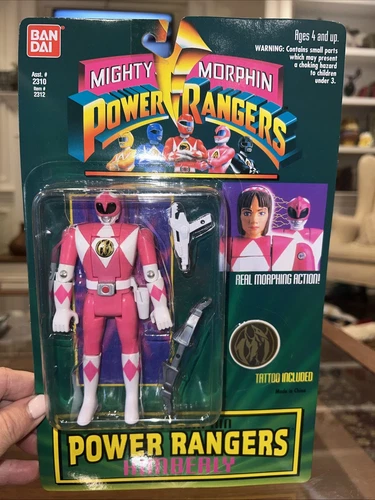 MMPR VTG 1994 Mighty Morphin Power Rangers Flip Head Pink Ranger Kimberly Bandai