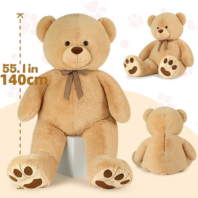 BIG PLUSH 5-FOOT-TALL Teddy Bear 51 INCHES BROWN, PINK AND PURPLE SEE PICTURES