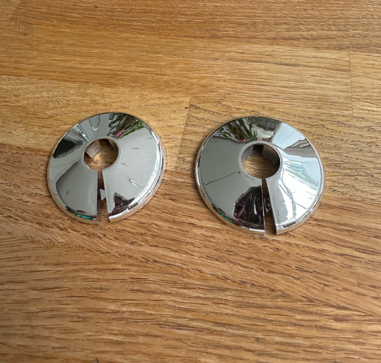 Pair Pipe collars 15mm Chrome Free Post