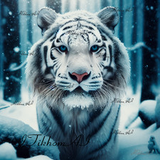 Imagen de Arte Digital Animales Tigre Invierno Naturaleza Papel Pintado Escritorio Fondo Decoración