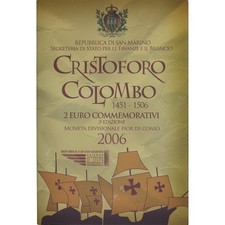 [#1177836] San Marino, 2 Euro, Christopher Colombus, 2006, Rome, Coin card, MS