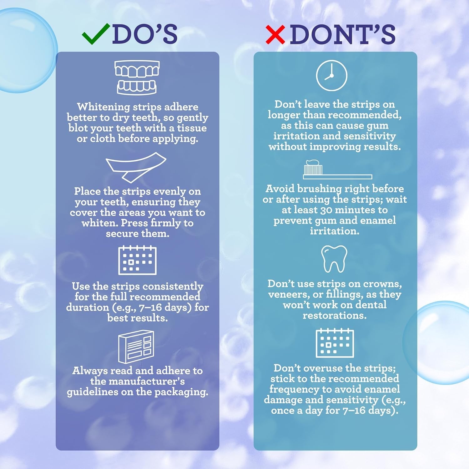 GuruNanda Teeth Whitening Strips With Coconut Oil-14 Enamel Safe Strips Non-Slip