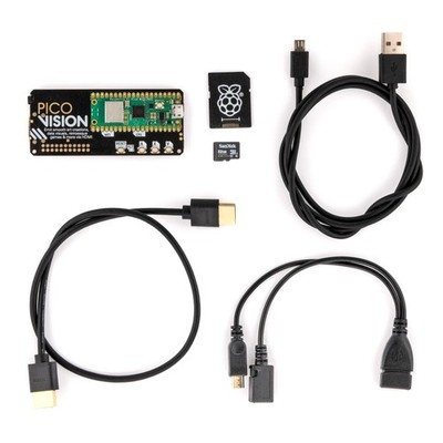 Pimoroni PicoVision PicoW + Zubehör Kit, 264kB SRAM, 2MB Flash, HDMI, 32GB