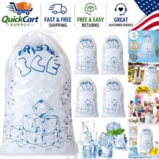 Portable 8 lb Ice Bags with Durable Drawstring - Ideal for Coolers and Events