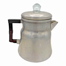 Vtg Wear Ever 8 Cup Coffee Pot Percolator Maker 3008 Stove Top Camp Aluminum USA