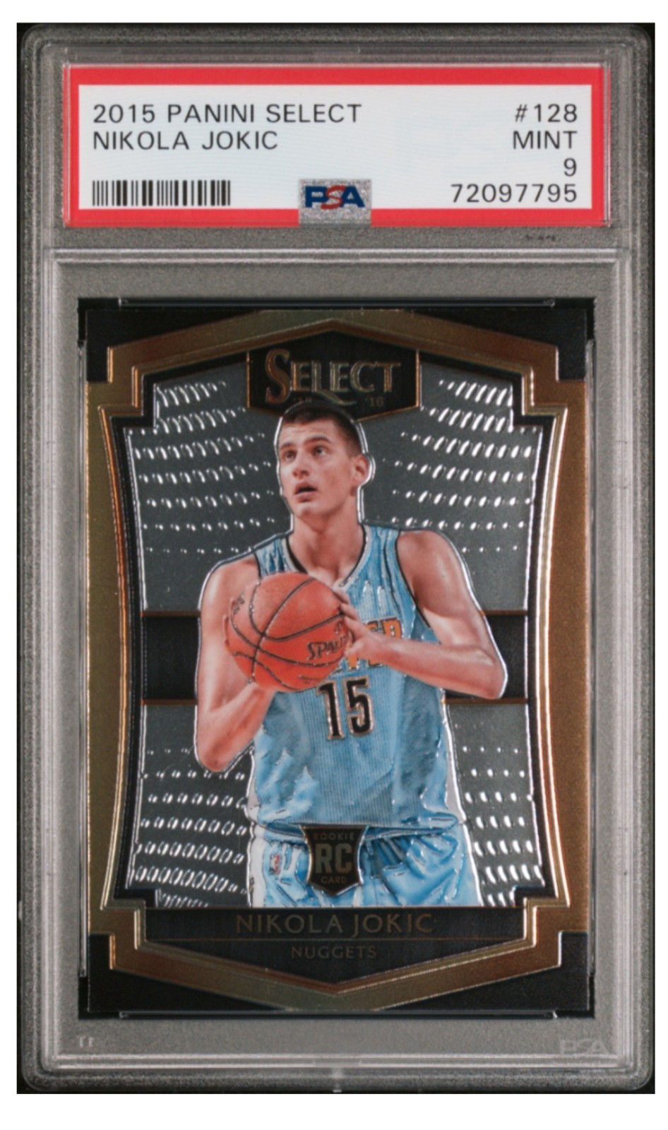 NIKOLA JOKIC 2015-16 SELECT #128 ROOKIE BASKETBALL NUGGETS RC PSA 9 GRADED