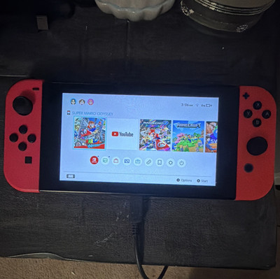 Nintendo Switch Console Red Joy-Con, Dock, HDMI Cable For TV, Charger Included