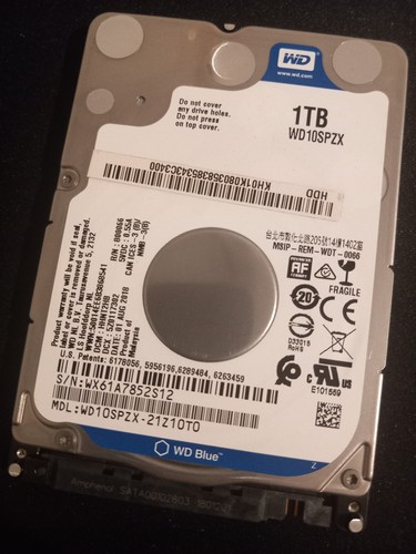 WD Blue Mobile WD10SPZX | 1 TB | 2,5 Zoll | SATA III | 5400 RPM