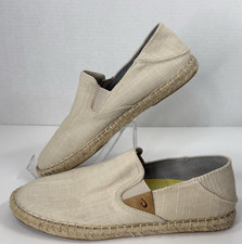 OluKai KAULA PA  A KAPA Canvas SLIP ON Espadrilles in TAN STONE - Women  s 7.5 US